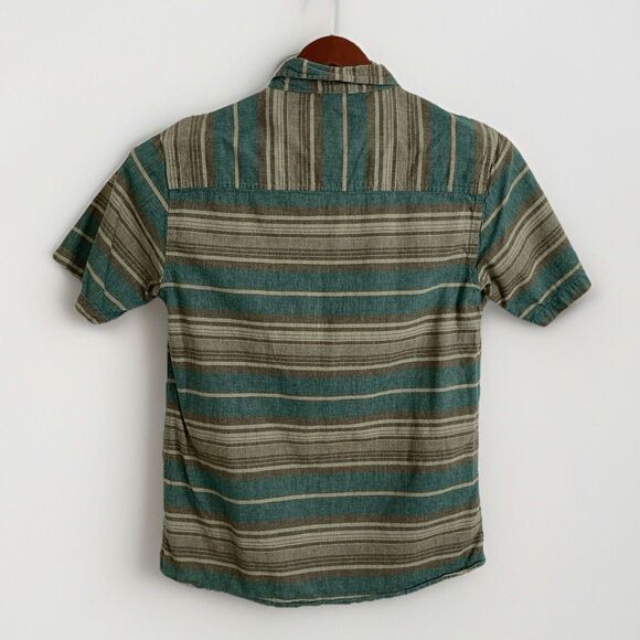 HippyTree Shirt Men’s M Green Gray Stripe Short Sleeve Outdoors Casual Gorpcore - Picture 2 of 8